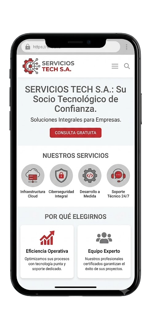 Ejemplo de sitio web en móvil